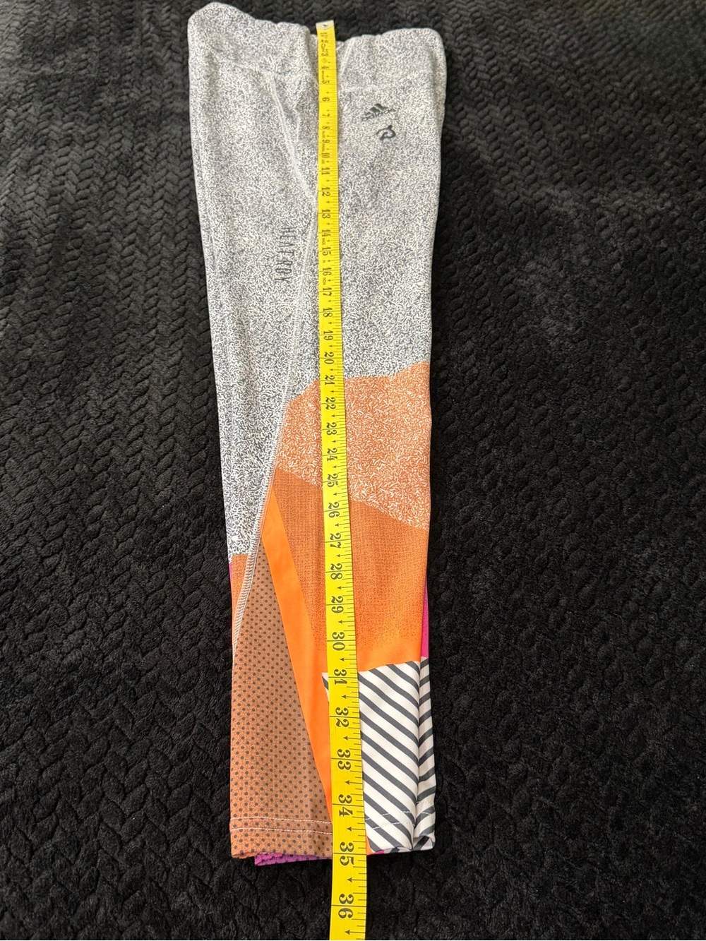 adidas Gray Leggings with Pink and Orange Colorblock Hem - Picture 5 of 8